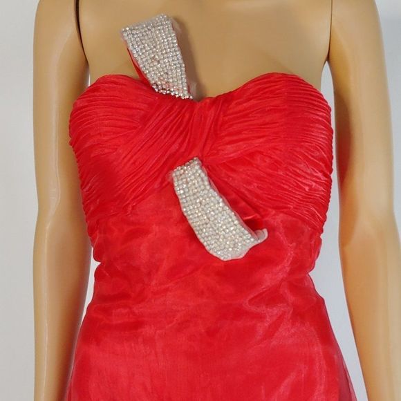 New Joli A-Line Formal Gown Style 9329 in Red - Picture 2 of 5
